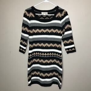 Pink Rose Aztec Sweater Dress